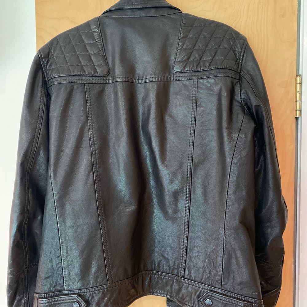 AllSaints mens Kushiro Leather Biker Jacket (Small) - Picture 2 of 7